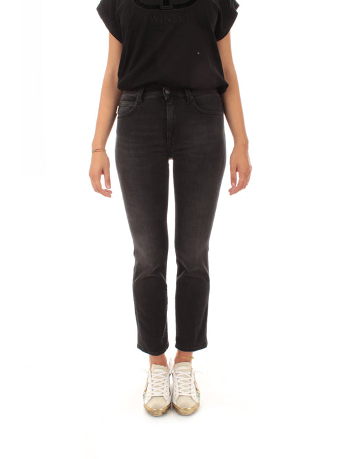 (+) People jeans Maura slim fit gamba dritta da donna nero