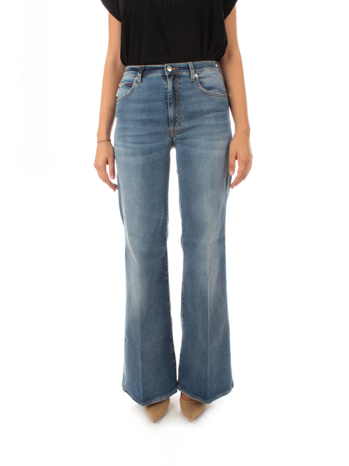 (+) People jeans Emilia palazzo stretch da donna blu