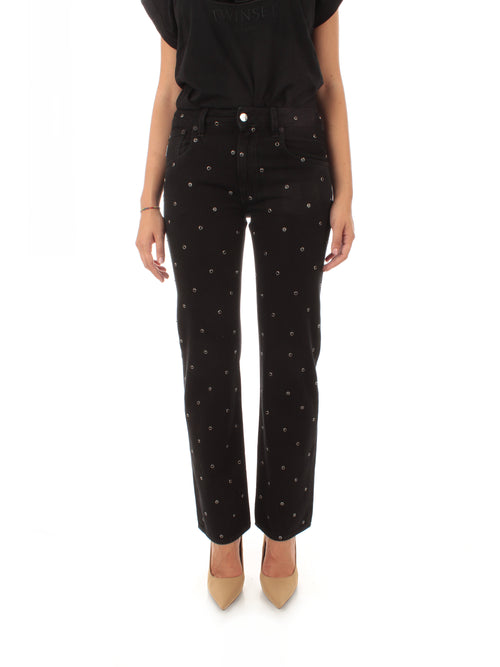 (+) People jeans Rachele con borchie da donna nero