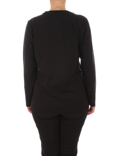 Luisa Viola t-shirt in cotone stretch stampata da donna nero