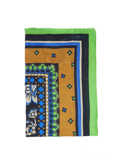 Luisa Viola sciarpa foulard stampata da donna verde/blu /tabacco