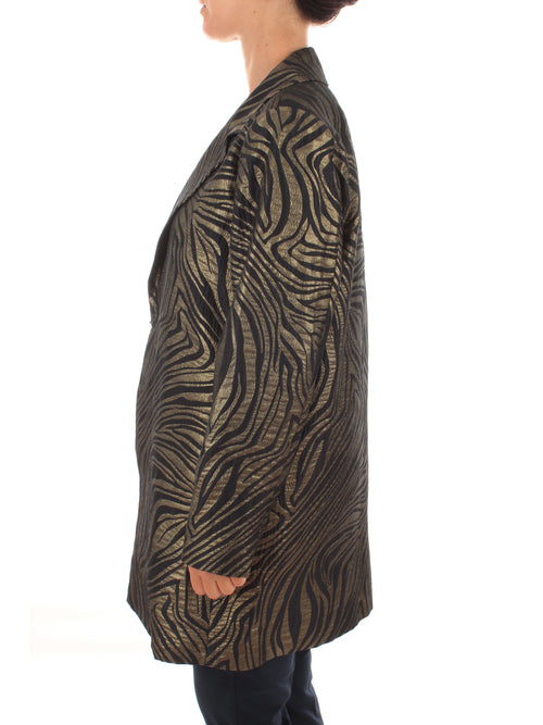 Persona by Marina Rinaldi Tea soprabito in lurex da donna blu navy/oro