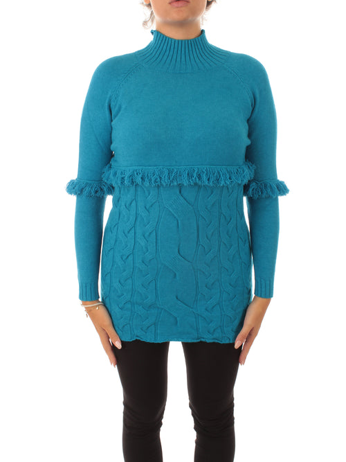 Annarita N maxi pull a trecce da donna vivid blue