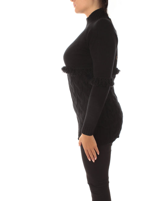 Annarita N maxi pull a trecce da donna black