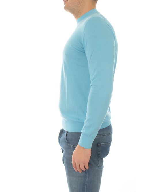 Fedeli ARGENTINA maglia in cotone biologico Giza da uomo azzurro