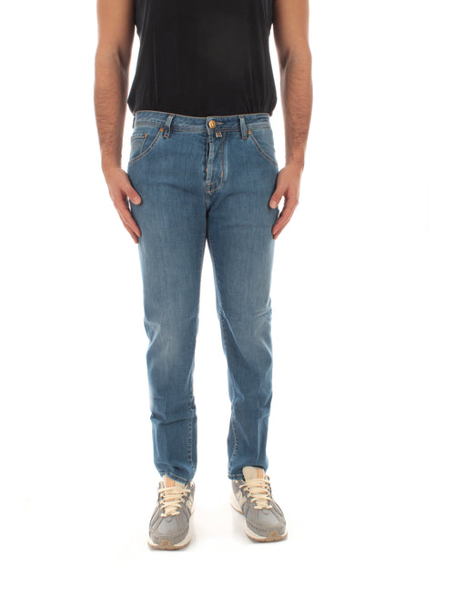 Jacob Cohen jeans scott cropped carrot slim da uomo light blue