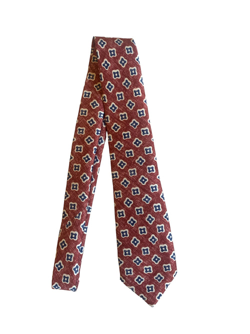 Kiton cravatta in seta da uomo bordeaux