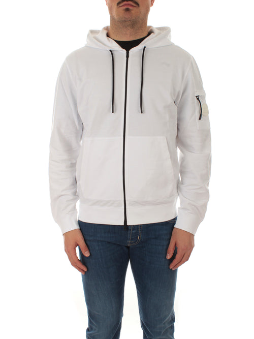 Woolrich EXTRA LIGHT FZ HOODIE felpa da uomo bright white