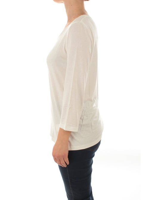 Persona By Marina Rinaldi VANNA T-shirt in jersey da donna bianco seta