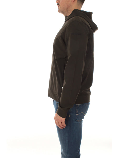 RRD-Roberto Ricci Designs felpa FLEECE SUMMER HOOD ZIP da uomo verde militare