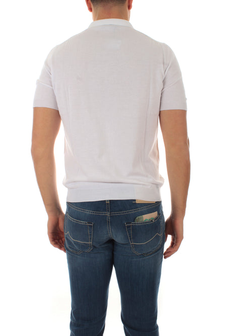 Tagliatore polo classica da uomo bianco