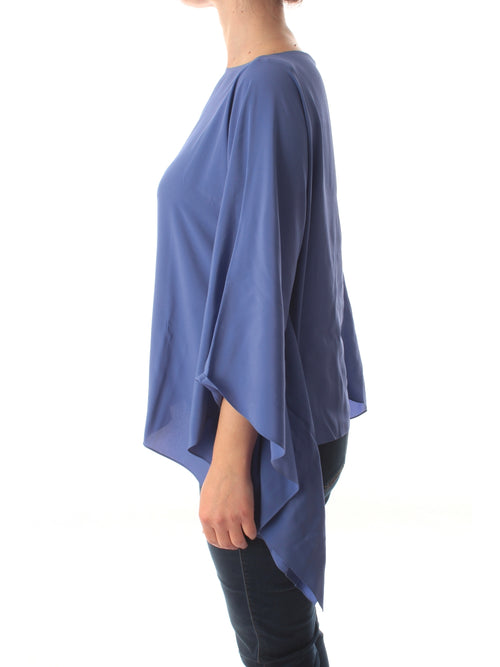 Persona By Marina Rinaldi SOFIE poncho in misto seta da donna pavone