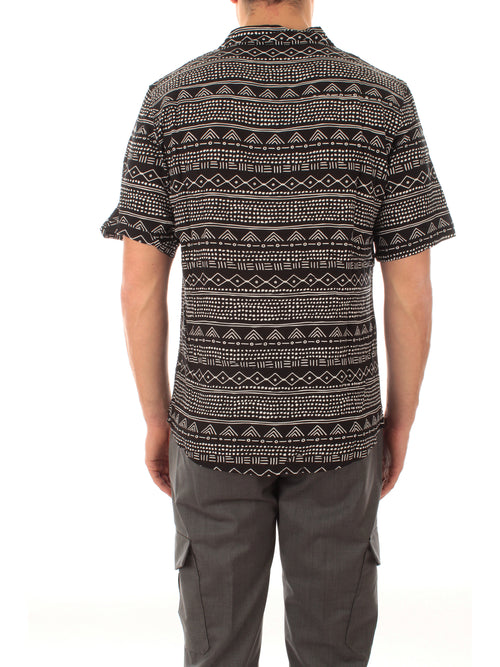 Tooco Beachwear camicia stampata ETIOPIA da uomo black