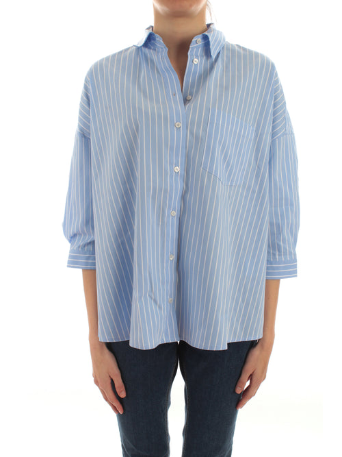 Emme Marella ADRIANA camicia over da donna azzurro rigato