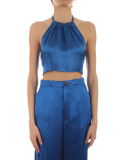 Solotre top in raso con fiocco da donna royal