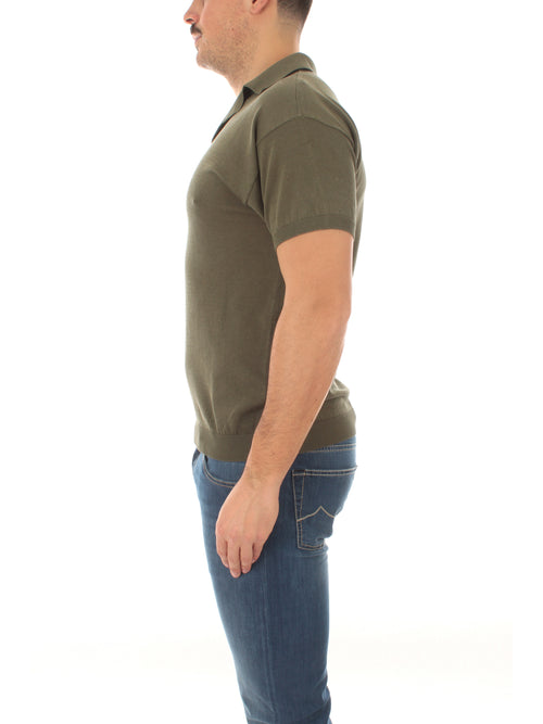 Irish Crone polo in cotone da uomo army