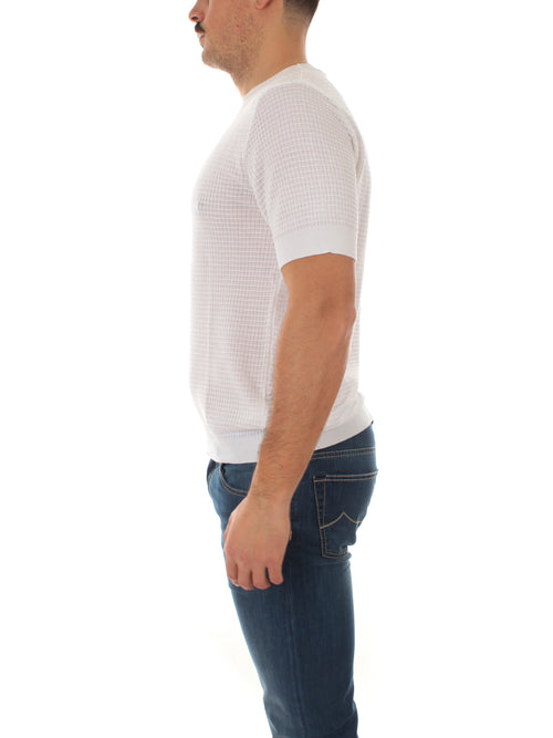 Irish Crone T-shirt in maglia lavorata da uomo bianco