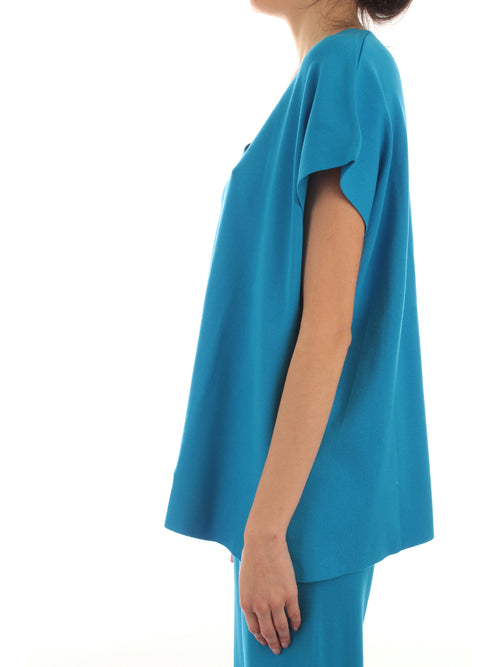 Akep gilet in maglia di viscosa ecologica da donna turchese