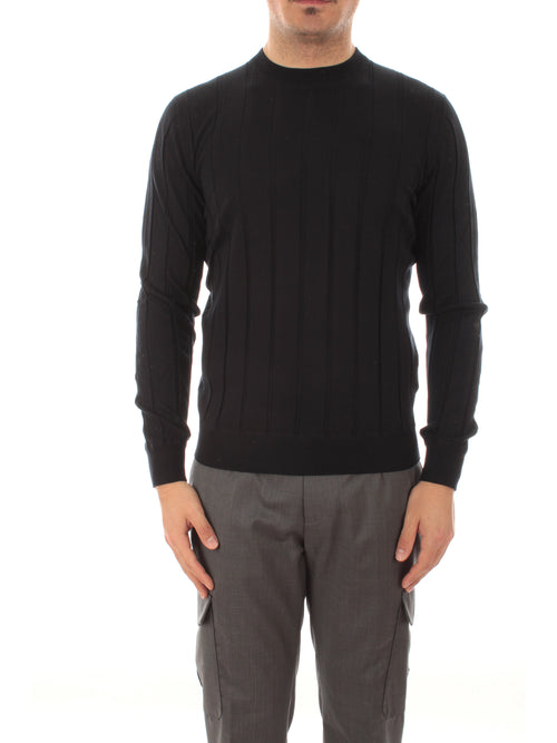 Barba maglia in misto seta da uomo blu