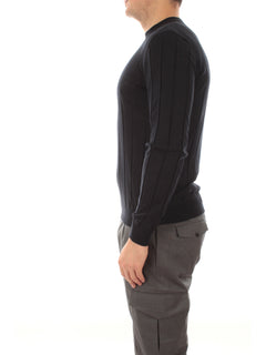 Barba maglia in misto seta da uomo blu