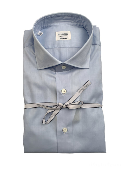 Mazzarelli camicia in cotone da uomo azzurro